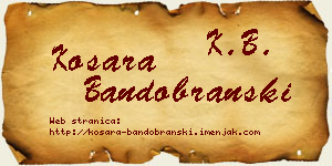 Kosara Bandobranski vizit kartica